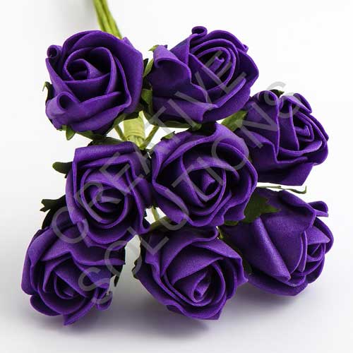FR-0877 - Purple 3cm Colourfast Foam Roses